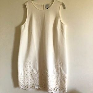 NWOT Anthropologie Sheath dress with lace hem xl
